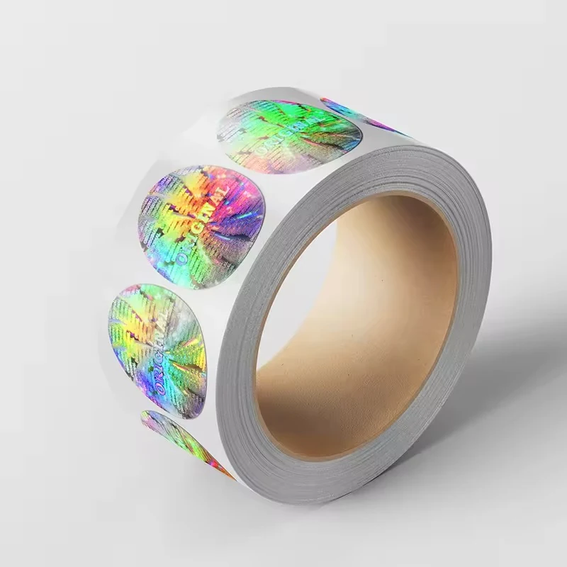 Holographic Circle Label Rolls: custom label design reference H04