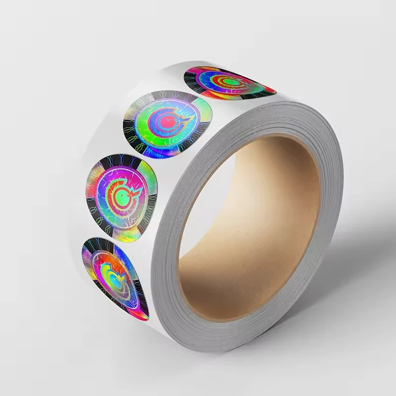 Colorful Round Label Rolls: custom label design reference H06