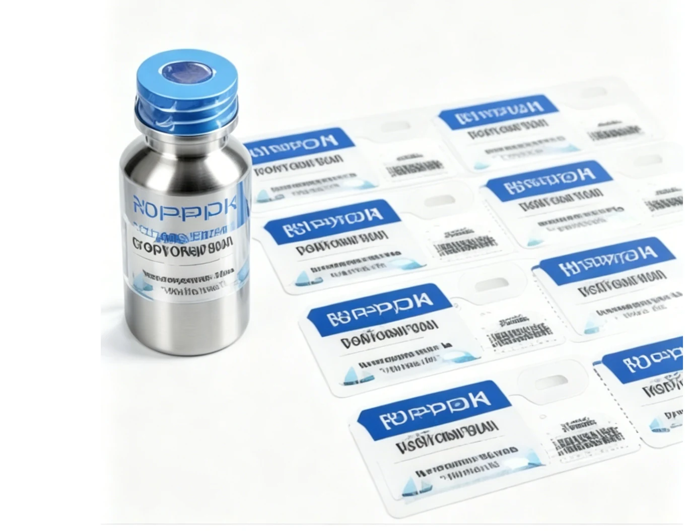 White & Blue Information Labels: custom label design reference P06