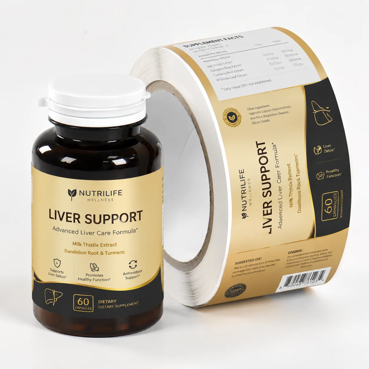 Neutral-Tone Bottle Labels: custom label design reference S08