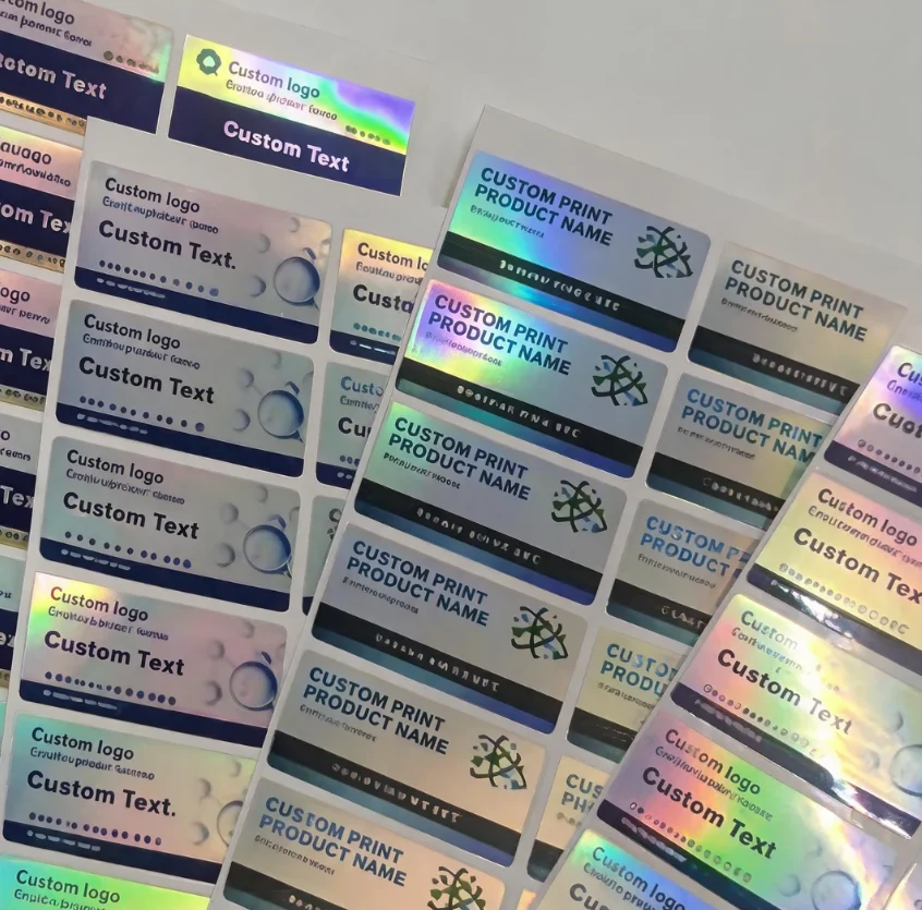 Holographic Vial Label Sheets: custom label design reference P07