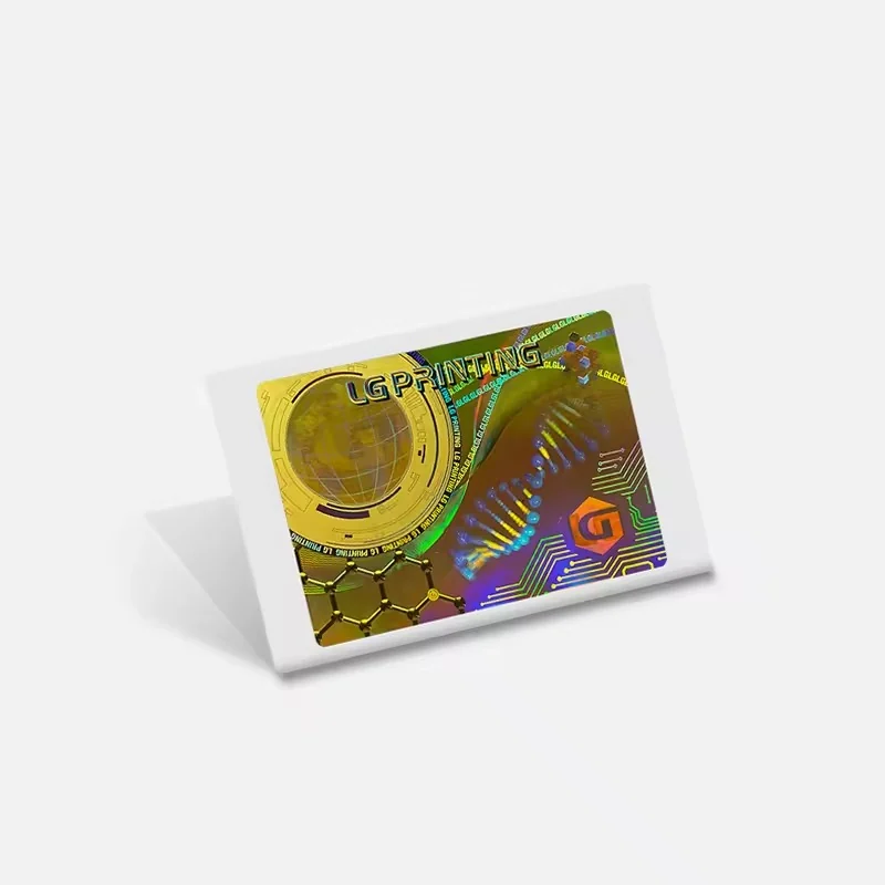 Gold-Tone Graphic Holograms: custom label design reference H14