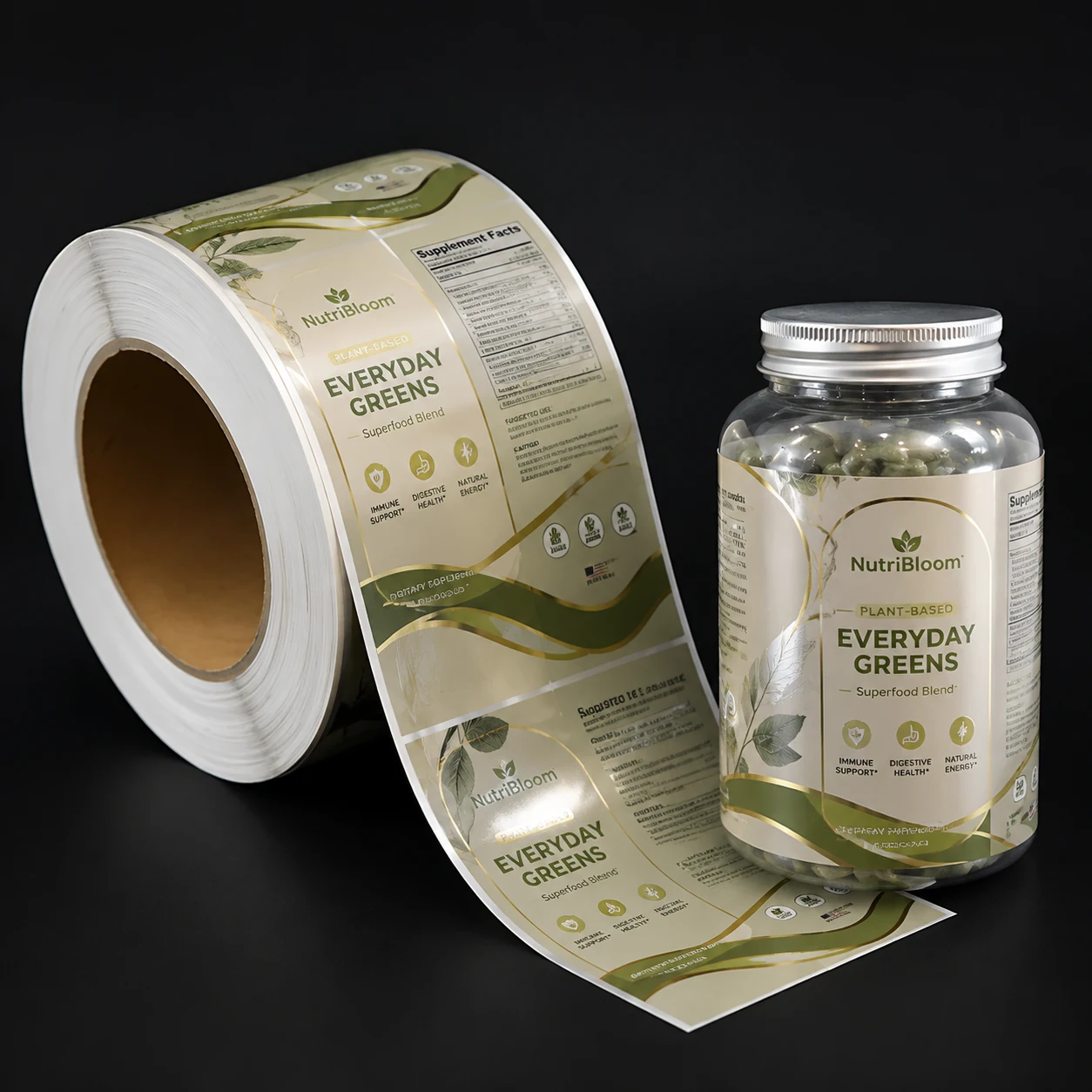 Soft Green Jar Labels: custom label design reference S06